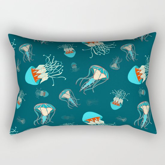 Flow jellyfishes Rectangular Pillow