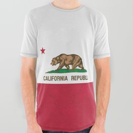 California Flag of California Bear Flag Symbol West Coast State Flags All Over Graphic Tee