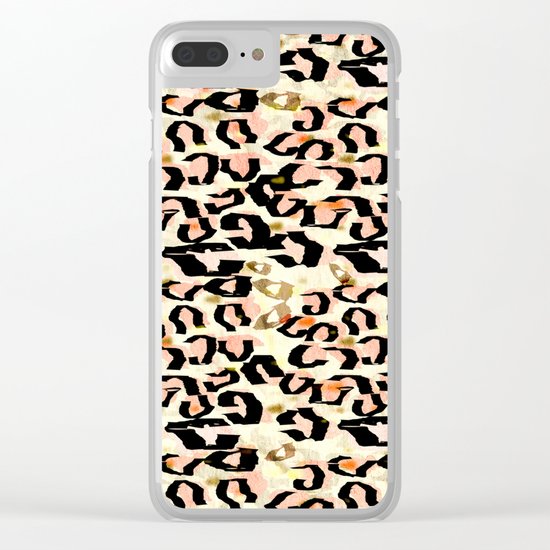 Abstract Leopard Print Clear iPhone Case