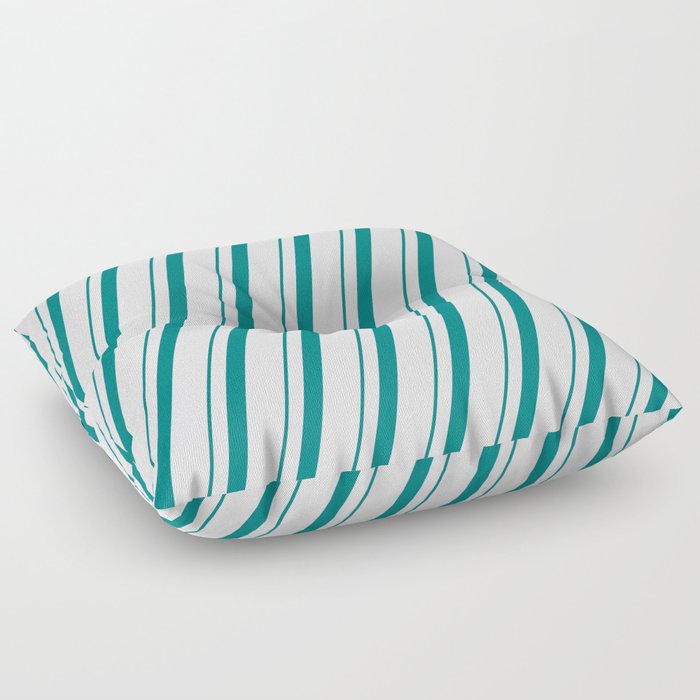 Teal & Lavender Colored Lines/Stripes Pattern Floor Pillow