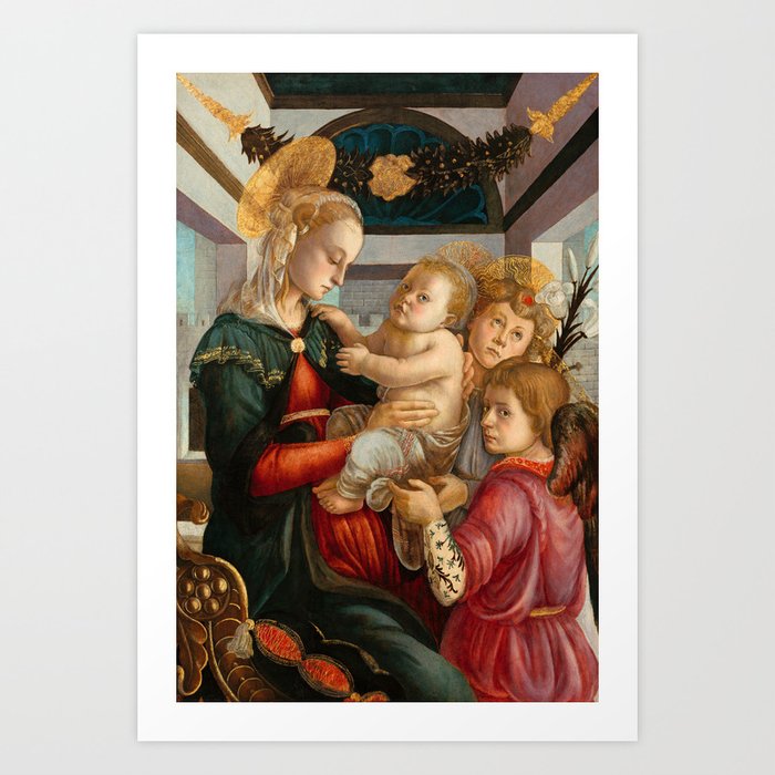 Madonna and Child with Angels, 1465-1470 by Sandro Botticelli Art Print