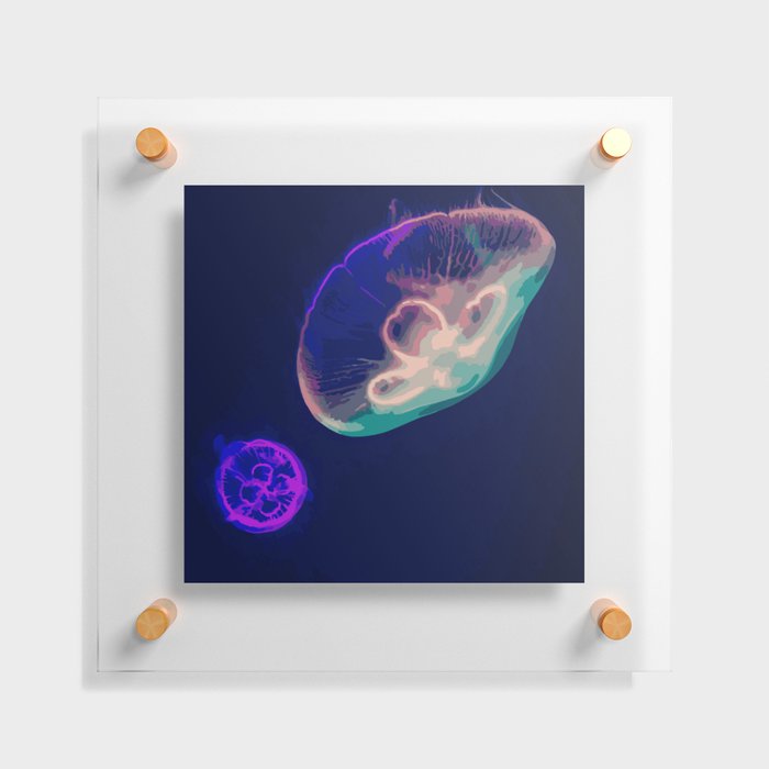 Jellyfish Colored Paint by Numbers Floating Acrylic Print