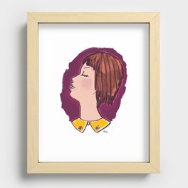 a face in profile Recessed Framed Print