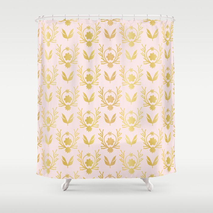 Luxe Rose Gold Foil Floral Lattice Seamless Vector Pattern Drawn