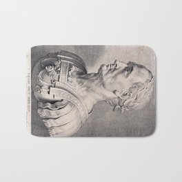 Gaius Julius Caesar Bath Mat | Illustration, Vintage, Black and White, People 