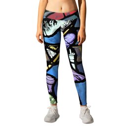 July stained Glass Window design Leggings
