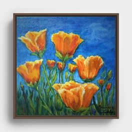 California Poppies Framed Canvas