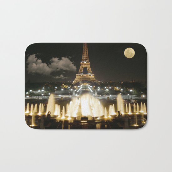 Eiffel Tower at Night Bath Mat