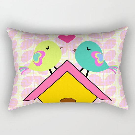 Cute birds- new home Rectangular Pillow