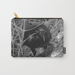 Black Raven Bird in Black and White Carry-All Pouch