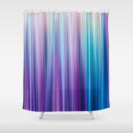 Abstract Purple and Teal Gradient Stripes Pattern Shower Curtain