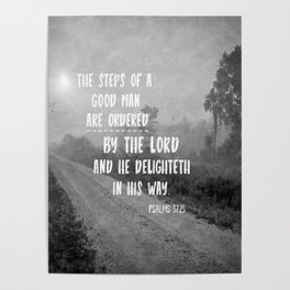 Steps of a Good Man Bible Verse Poster