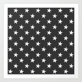 Black White Stars Art Print