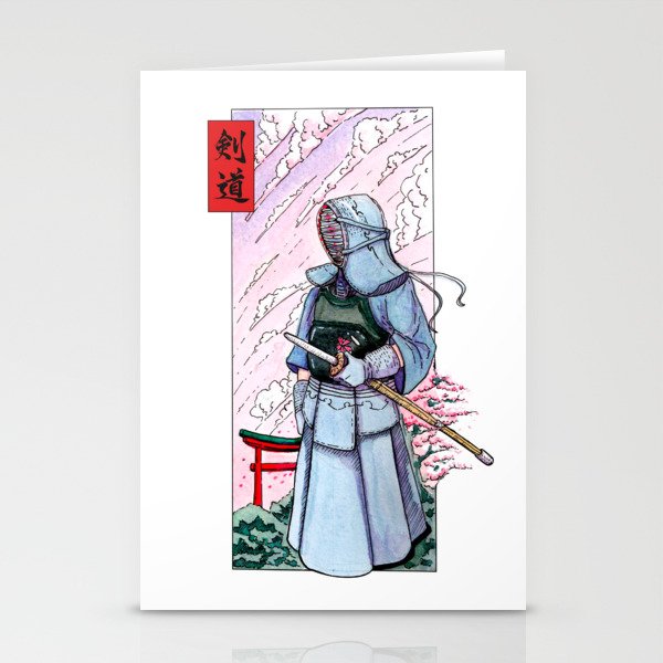 Kendoka watercolor in Japan! Stationery Cards