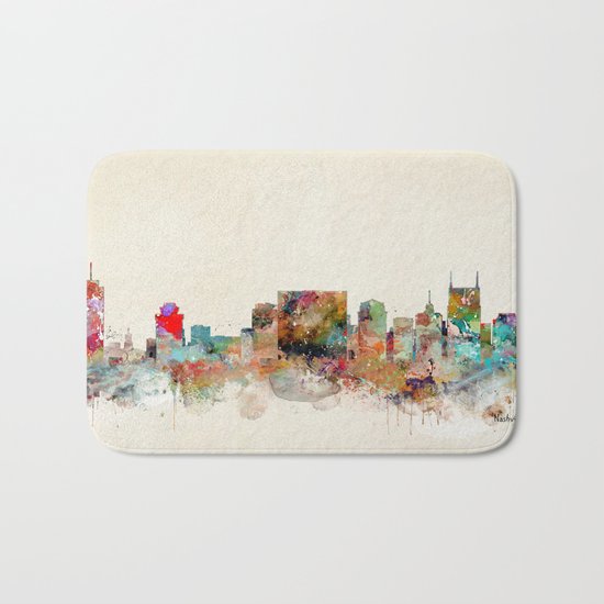 nashville tennessee skyline Bath Mat