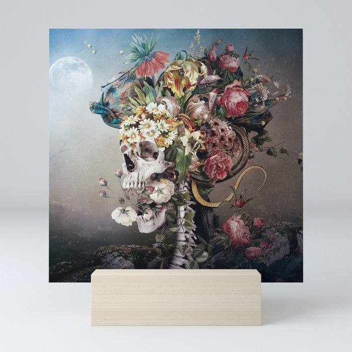 Flower skull Mini Art Print