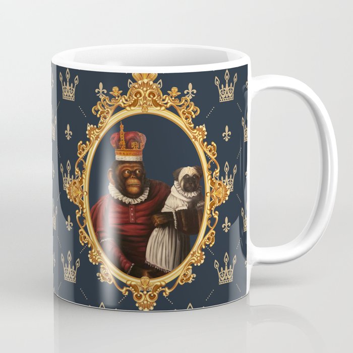 Monkey Queen with Pug Baby Coffee Mug