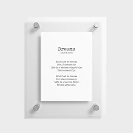 Dreams - Langston Hughes Poem - Literature - Typewriter 1 Floating Acrylic Print