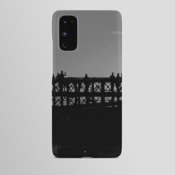 The Statue of Liberty at sunset in New York City black and white Android Case