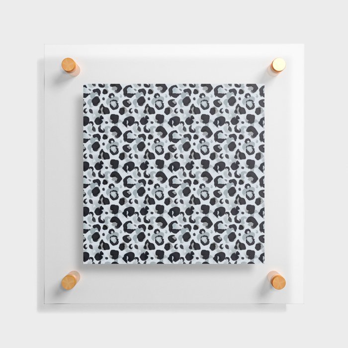 Black And White Leopard Animal Print Pattern Floating Acrylic Print
