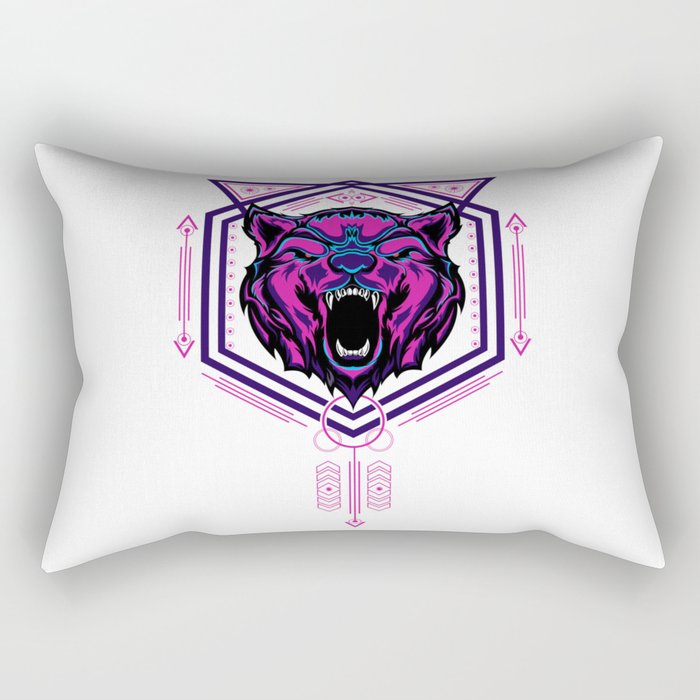 Bear Head Sacred Geometry Rectangular Pillow