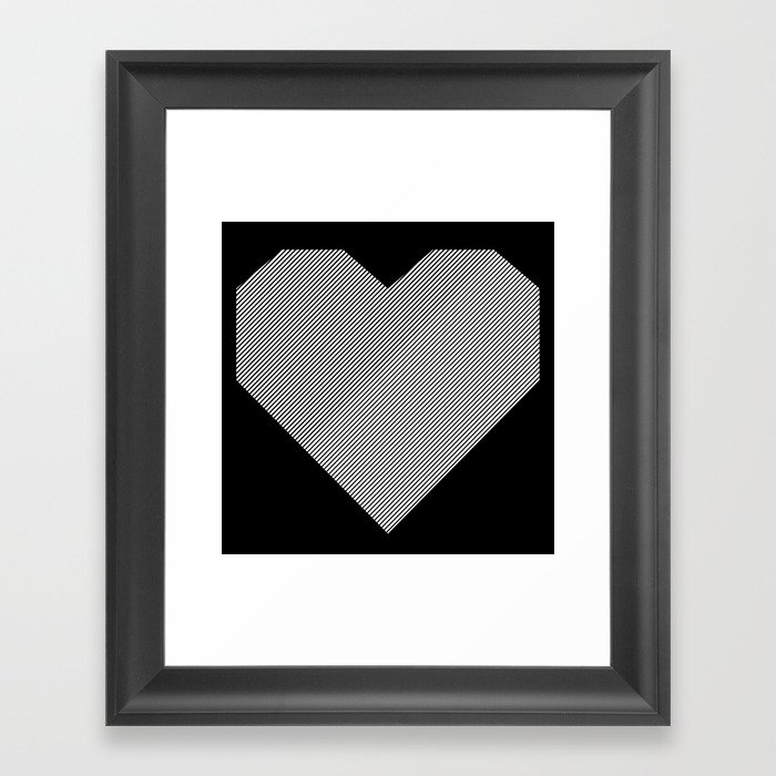 heart / black & white / Framed Art Print
