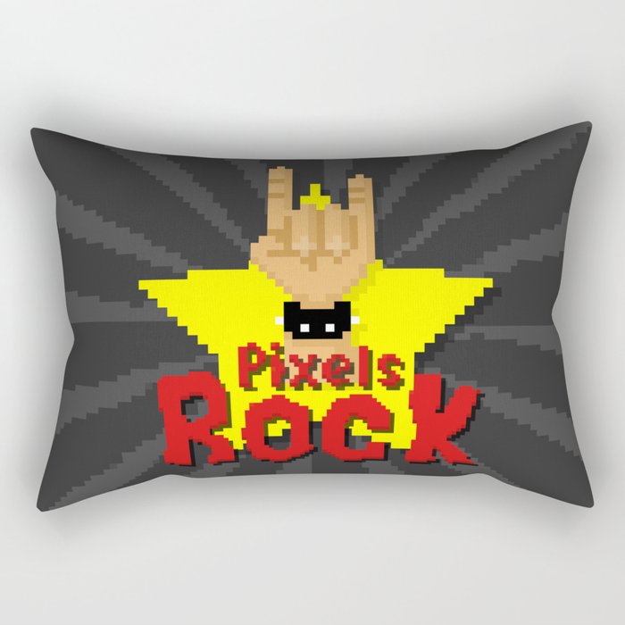 Pixels Rock Rectangular Pillow
