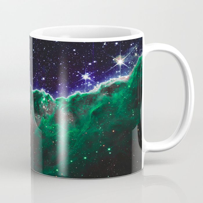 Cosmic Cliffs Carina Nebula Teal Green Indigo Coffee Mug