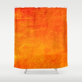 Orange Sunset Textured Acrylic Painting Shower Curtain