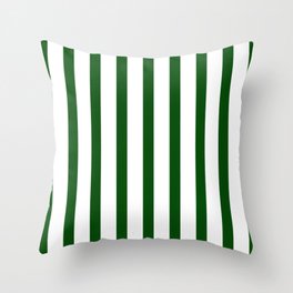 Dark Green Vertical Stripes Design Throw Pillow