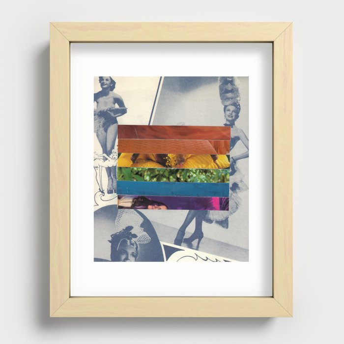 Ladies of Pride - Gay and Lesbian Pride Flag Collage by Mackenna Morse Recessed Framed Print