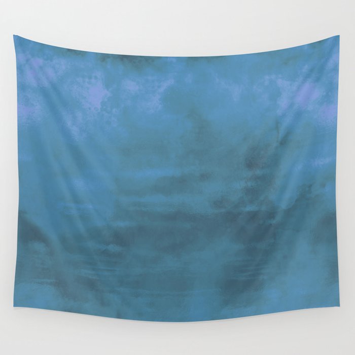 Burst of Blue & Purple Color Abstract Digital Illustration Wall Tapestry