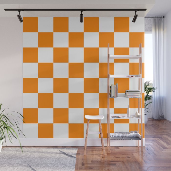 Orange and White Wall Mural