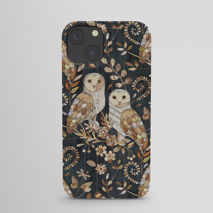 Wooden Wonderland Barn Owl Collage iPhone Case