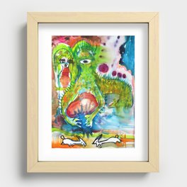 THE WEDDING OF THE RABBITS Recessed Framed Print