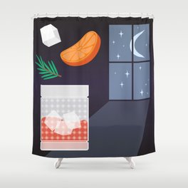 Midnight Cocktail Shower Curtain