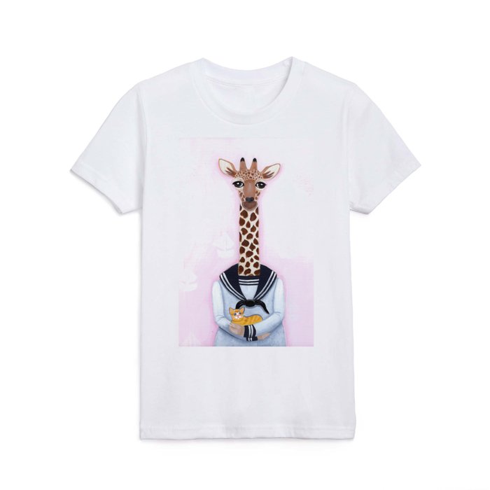 Giraffe and Kitten Kids T Shirt