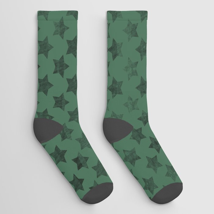 Turquoise black retro stars Socks