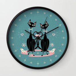Vintage Kitty Love ©studioxtine Wall Clock