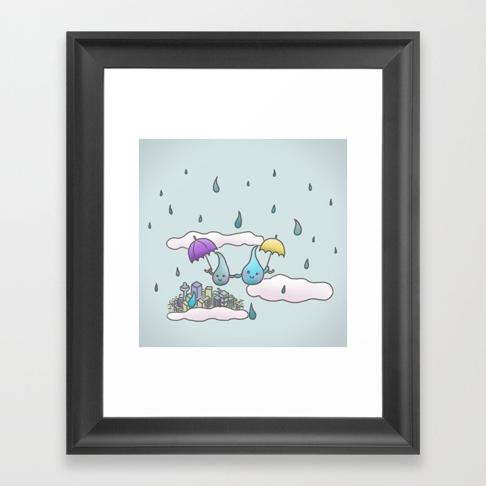 Rain drops keep falling on my head Framed Art Print