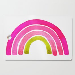 Rainbow Watercolor – Pink & Lime Cutting Board