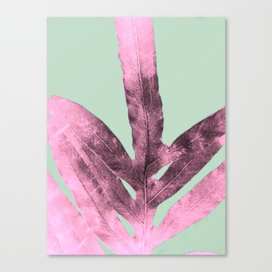 Sepia Fern Purple Canvas Print
