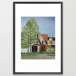 Colored pencil landscape painting Framed Art Print