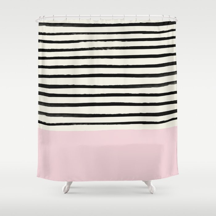 Bubblegum x Stripes Shower Curtain