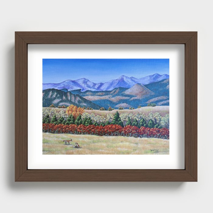 Foxes On The Foothills Recessed Framed Print