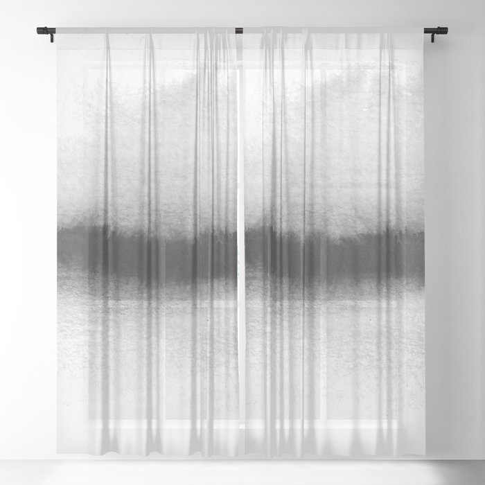 Black and White Horizon Sheer Curtain