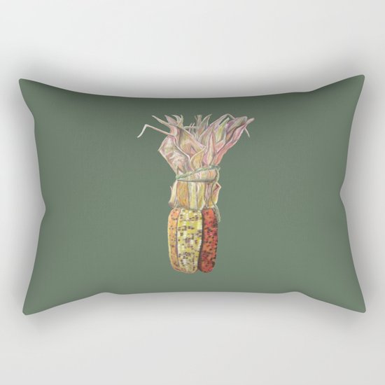 Colorful Corn for Thanksgiving, Autumn, Harvest, and the Holidays Rectangular Pillow