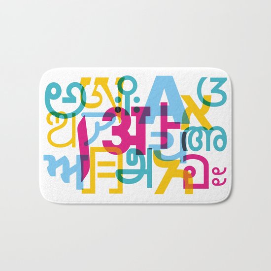 A in Scripts Around the World Bath Mat