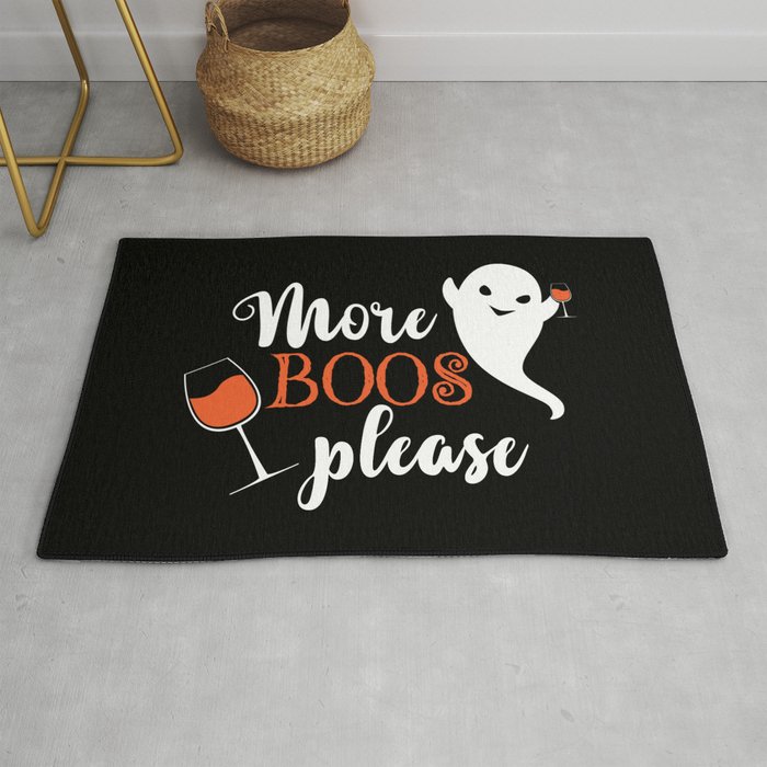 More Boos Please Cool Halloween Ghost Rug