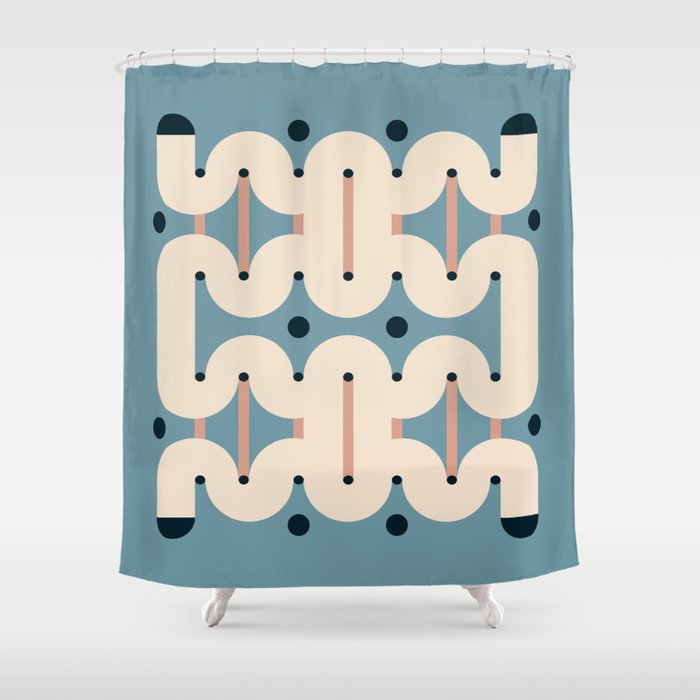 Tubular tile Shower Curtain